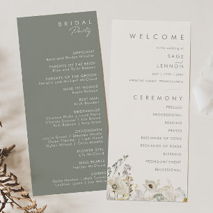 Whimsical Wildflower   Ivory Wedding Program プログラム