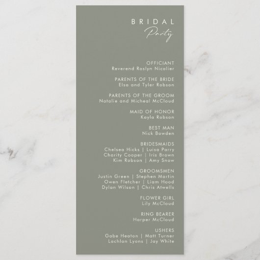 Whimsical Wildflower | Ivory Wedding Program プログラム (裏面)