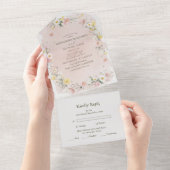 Whimsical Wildflower Meadow Wedding オールインワン招待状 (貼ってはがせる)