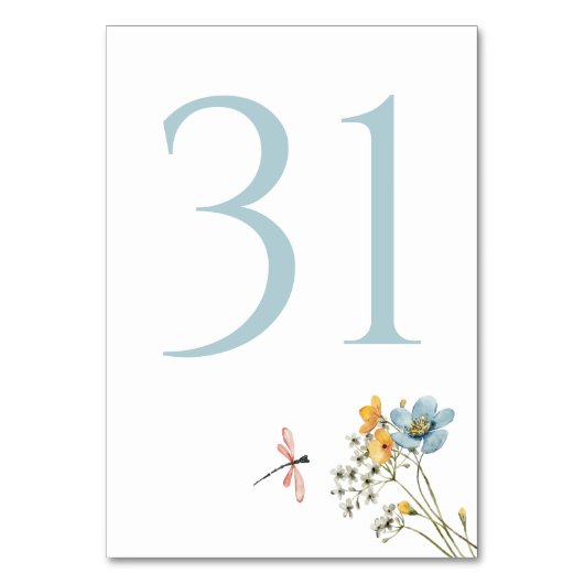 Whimsical Wildflower Meadow Wedding  テーブルナンバー (正面)