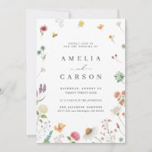 Whimsical Wildflower Meadow Wedding Invitation 招待状 (正面)