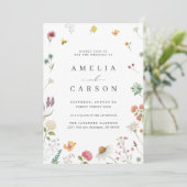 Whimsical Wildflower Meadow Wedding Invitation 招待状 (スタンド正面)