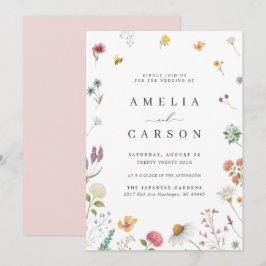 Whimsical Wildflower Meadow Wedding Invitation 招待状