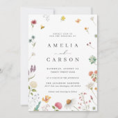 Whimsical Wildflower Meadow Wedding Invitation 招待状 (正面)