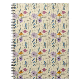 Whimsical Wildflower Seamless Pattern ノートブック