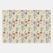Whimsical Wildflower Seamless Pattern ラッピングペーパーシート (正面3)