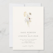  whimsical wildflower simple｜ivoryオールインワン 招待状 (正面)