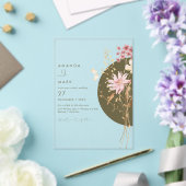 Whimsical Wildflower Spring Summer Fall アクリル招待状 (インサイチュ (ウェディング))