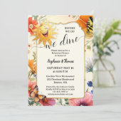 Whimsical Wildflower Watercolor Rehearsal Dinner 招待状 (スタンド正面)