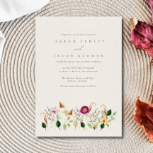  whimsical wildflower wedding invitation