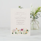  whimsical wildflower wedding invitation 招待状 (スタンド正面)