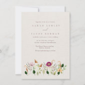  whimsical wildflower wedding invitation 招待状 (正面)