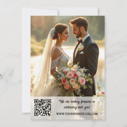 Whimsical Wildflower Wedding Reception Photo 招待状 (裏面)