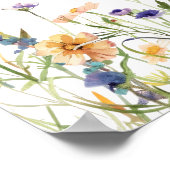 Whimsical Wildflower Wedding Seating Chart ポスター (角)