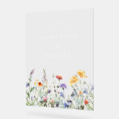 Whimsical Wildflower Wedding Welcome アクリルサイン (傾斜)