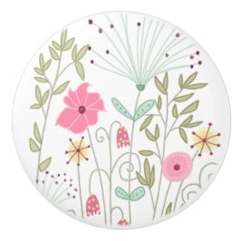 Whimsical Wildflowers Ceramic Knob セラミックノブ