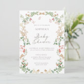 Whimsical Wildflowers Garden Floral Baby Shower 招待状 (スタンド正面)