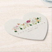 Whimsical Wildflowers Garden Wedding ペーパーコースター (アングル)