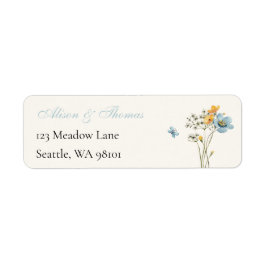 Whimsical Wildflowers Meadow Wedding  Label ラベル