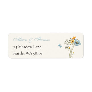 Whimsical Wildflowers Meadow Wedding  Label ラベル