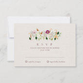 Whimsical Wildflowers Wedding RSVP Card (正面)