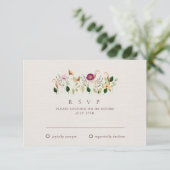 Whimsical Wildflowers Wedding RSVP Card (スタンド正面)