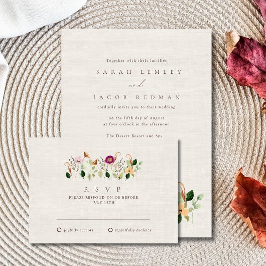 Whimsical Wildflowers Wedding RSVP Card