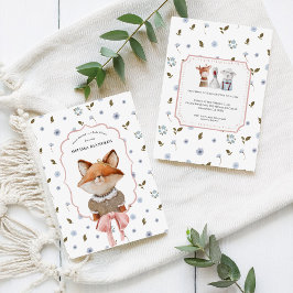 Whimsical Wildlings | ビンテージ動物ベビーシャワー 招待状
