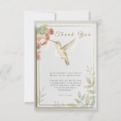 Whimsical Wings Watercolor Hummingbird Baby Shower サンキューカード (正面)