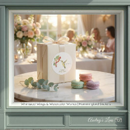 Whimsical Wings & Watercolor Wishes | ハチドリ ラウンドシール