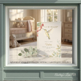 Whimsical Wings & Watercolor Wishes | ハチドリ 招待状
