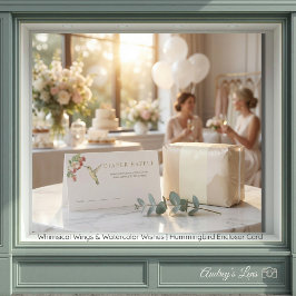 Whimsical Wings & Watercolor Wishes | Hummingbird  エンクロージャーカード