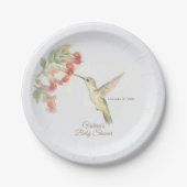 Whimsical Wings & Watercolor Wishes | Hummingbird  ペーパープレート (正面)