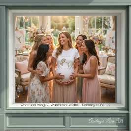 Whimsical Wings & Watercolor Wishes | Mommy To Be  Tシャツ