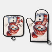 Whimsical Winter 鍋つかみ&鍋敷きセット (正面)