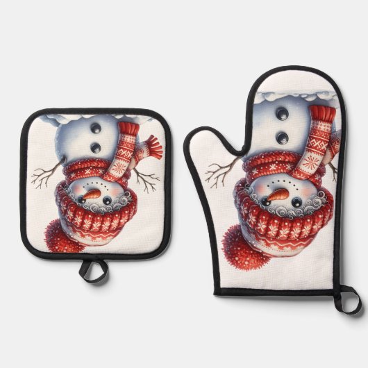 Whimsical Winter 鍋つかみ&鍋敷きセット (正面)