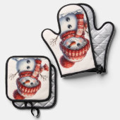 Whimsical Winter 鍋つかみ&鍋敷きセット (正面/裏面)