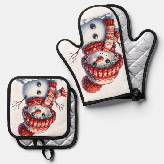 Whimsical Winter 鍋つかみ&鍋敷きセット (正面/裏面)