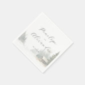 Whimsical Winter Cabin Scene スタンダードカクテルナプキン (角)