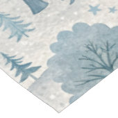 Whimsical Winter Castle Landscape in Blue & Grey テーブルクロス (アングル)