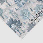 Whimsical Winter Castle Landscape in Blue & Grey 薄葉紙 (詳細)