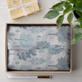 Whimsical Winter Castle Landscape in Blue & Grey 薄葉紙 (ギフト)