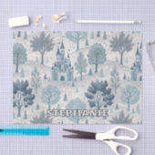 Whimsical Winter Castle Landscape in Blue & Grey 薄葉紙 (クラフト)