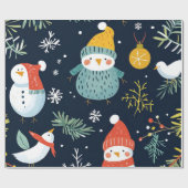 Whimsical Winter Christmas Patterns ラッピングペーパー (フラット)
