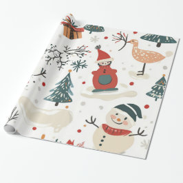 Whimsical Winter Christmas Patterns ラッピングペーパー