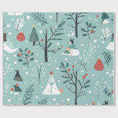 Whimsical Winter Christmas Patterns ラッピングペーパー (フラット)