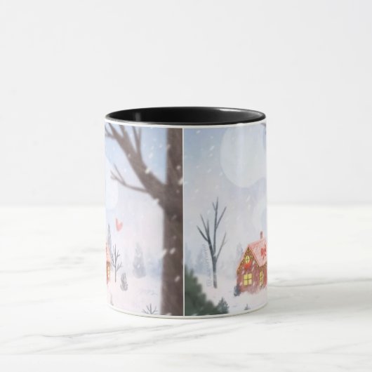 Whimsical Winter Cottage Mug マグカップ (中央)