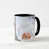 Whimsical Winter Cottage Mug マグカップ (正面右)