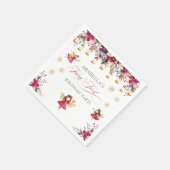 Whimsical Winter Fairy First Birthday Party スタンダードカクテルナプキン (角)