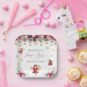 Whimsical Winter Fairy First Birthday Party ペーパープレート (パーティー)